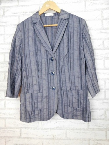 Fella Hamilton jacket 10 blue pinstripe 3/4 sleeves