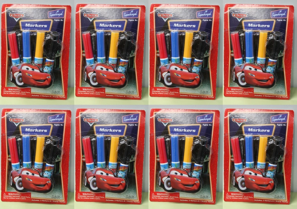 8-SET CARS MARKERS Disney Pixar Party Favors Lightning McQueen Kids Stamp  Art