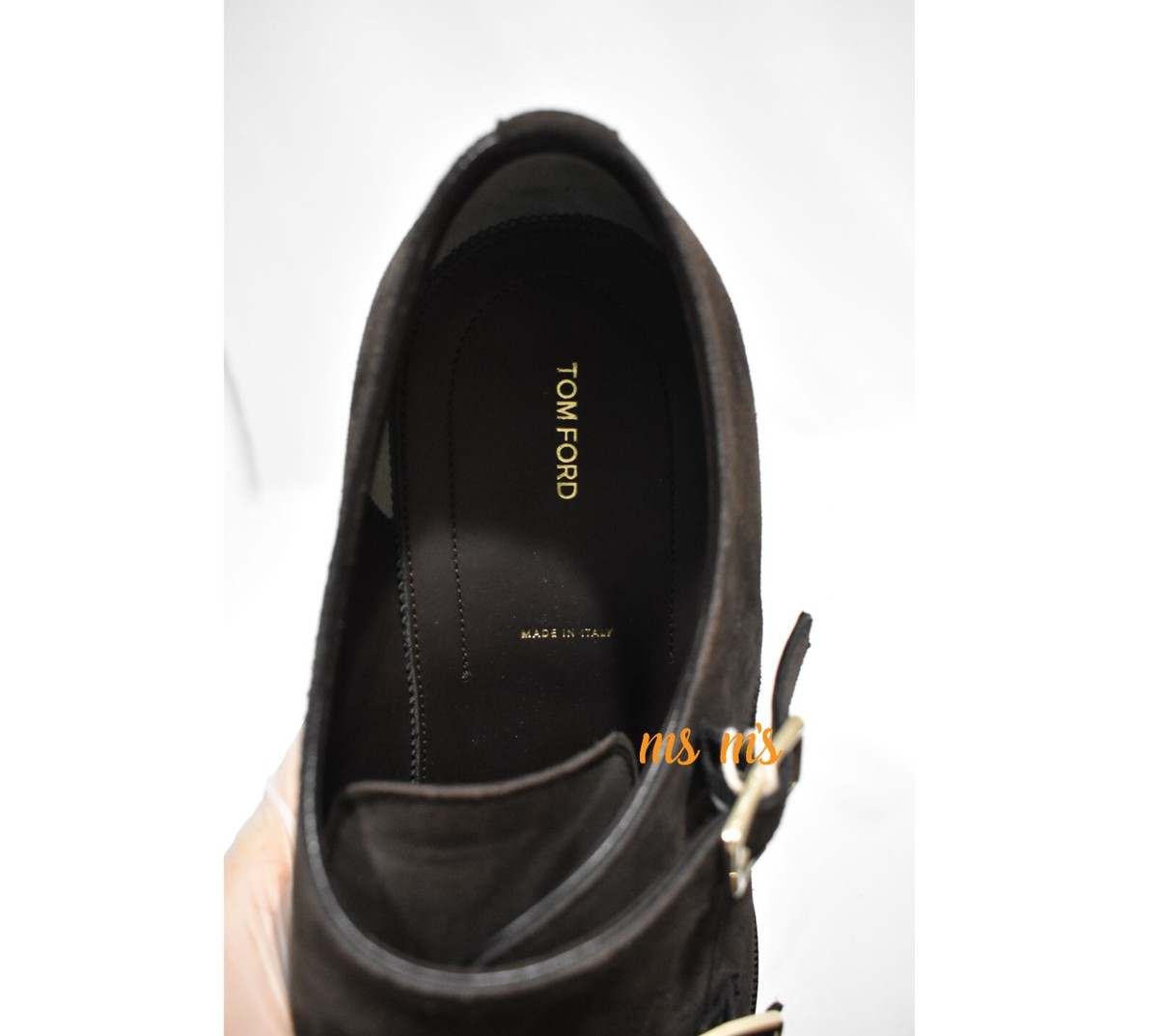 NIB Tom Ford EDGAR DOUBLE MONK STRAPS Cocoa Suede Dress 