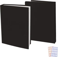 1/2 Pack Stretchable Book Sleeve Covers for Paperbacks Hardcover Textbooks Black