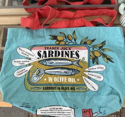 Trader Joe s Tote Bag Trader Joes Reusable Cotton Shopper Sardine Shopping