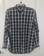 EUC Polo Ralph Lauren Mens Large Plaid Seersucker Button Shirt L/S Logo L