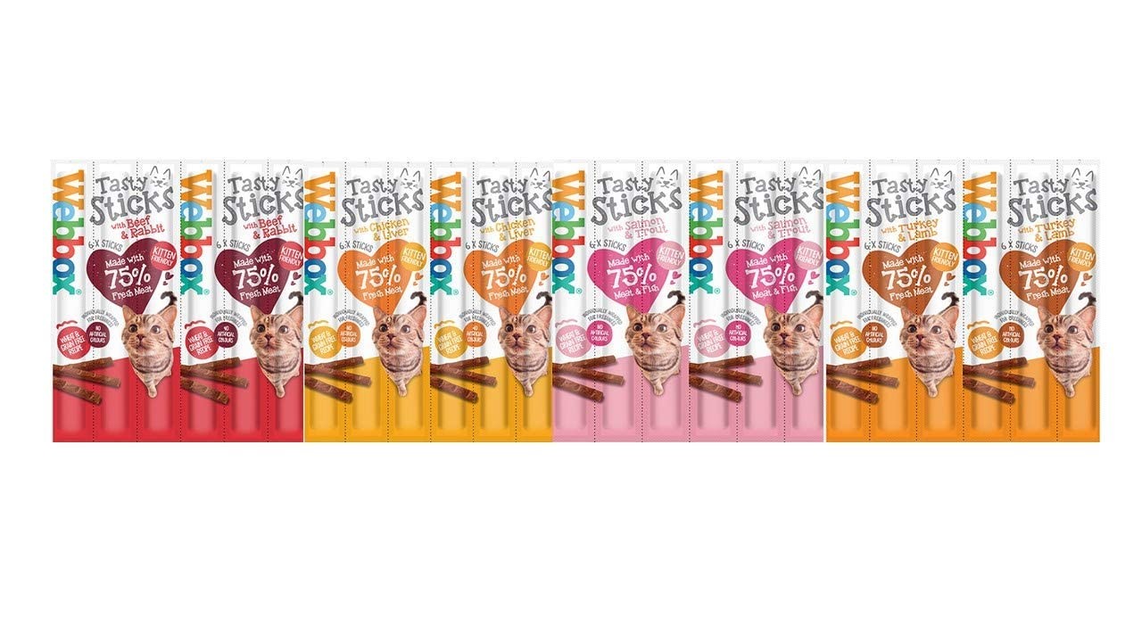 Webbox Cats Delight Tasty Sticks Variety Pack  24 Delicious Meaty Treat Sticks