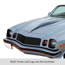 For Chevy Camaro 74-77 APG 1-Pc Black 8x6 mm Horizontal Billet Main Grille