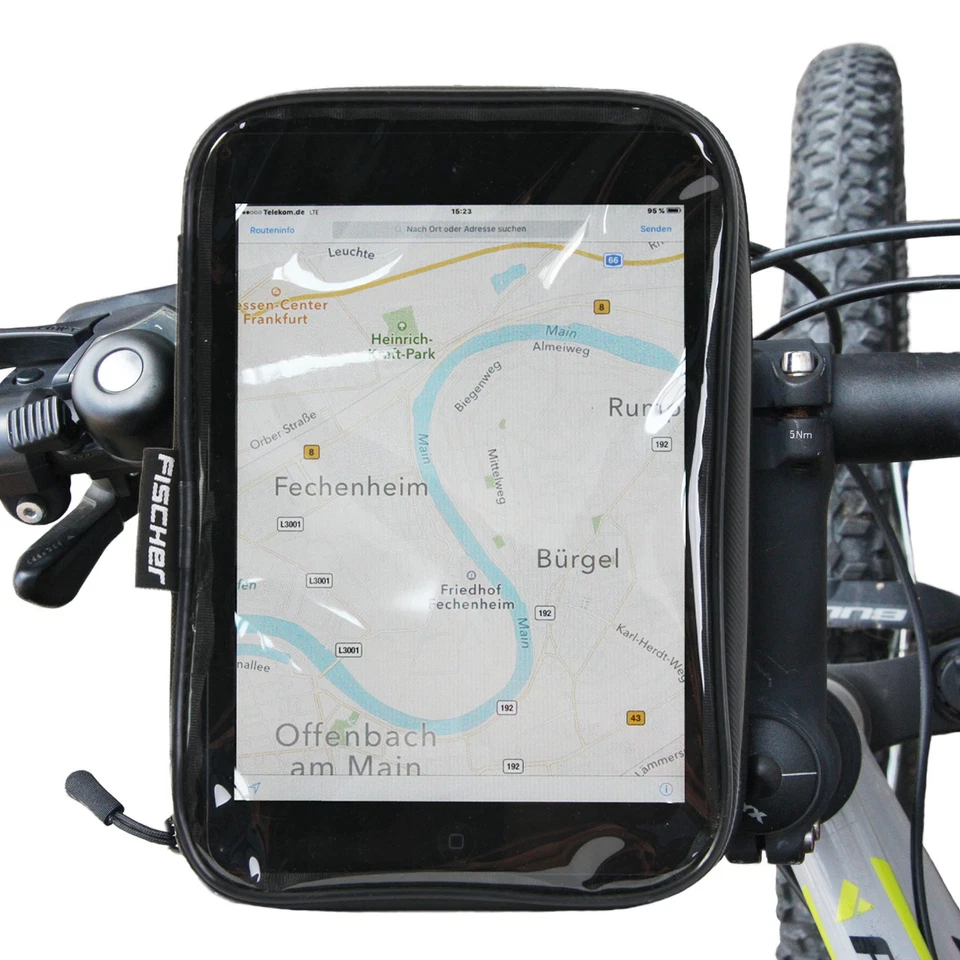Fischer Tasche Lenker-Halterung Fahrrad-Halter Navi für Apple iPad 5 4 3 2 Gen - Bild 1 von 4