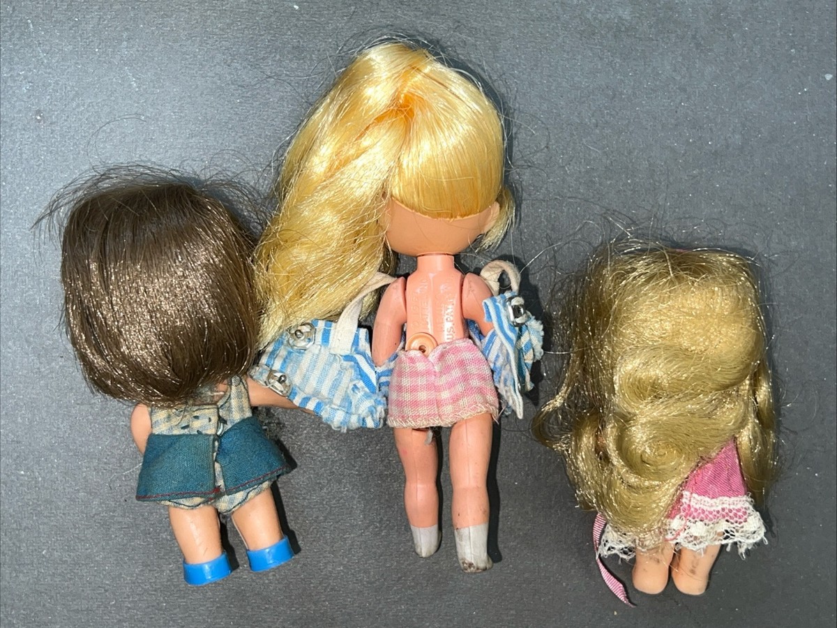 Vintage Lot Of 3 1960's Mattel Liddle Kiddles Beddy Bye(Sears)Babe