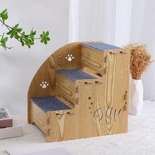 Wood Dog Stair Ladder Cat Stairs Pet Steps