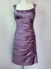 Bill Levkoff Lavender Purple Satin Cocktail Prom Bridesmaid Ruched Dress Size 10