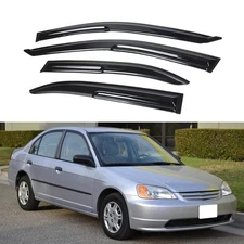 JDM Mugen Style Window Visor For 2001-2005 Honda Civic Sun Rain Guards Deflector