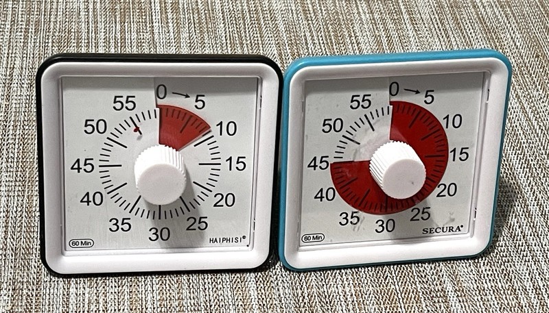 Lot of 2 Secura 60-minute Countdown Visual Timers TM021 AS IS