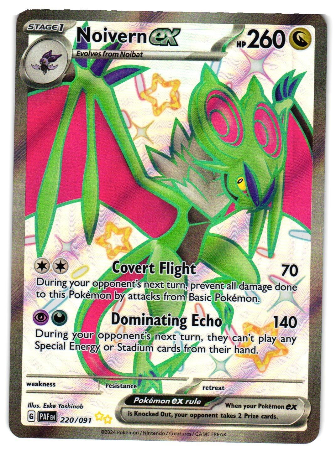 Pokemon TCG Noivern ex Shiny Ultra Rare SV: Paldean Fates 220/091 NM