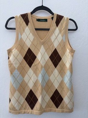 Bobby Jones Argyle Golf Sweater Vest Women s Classic V-Neck LkNu!