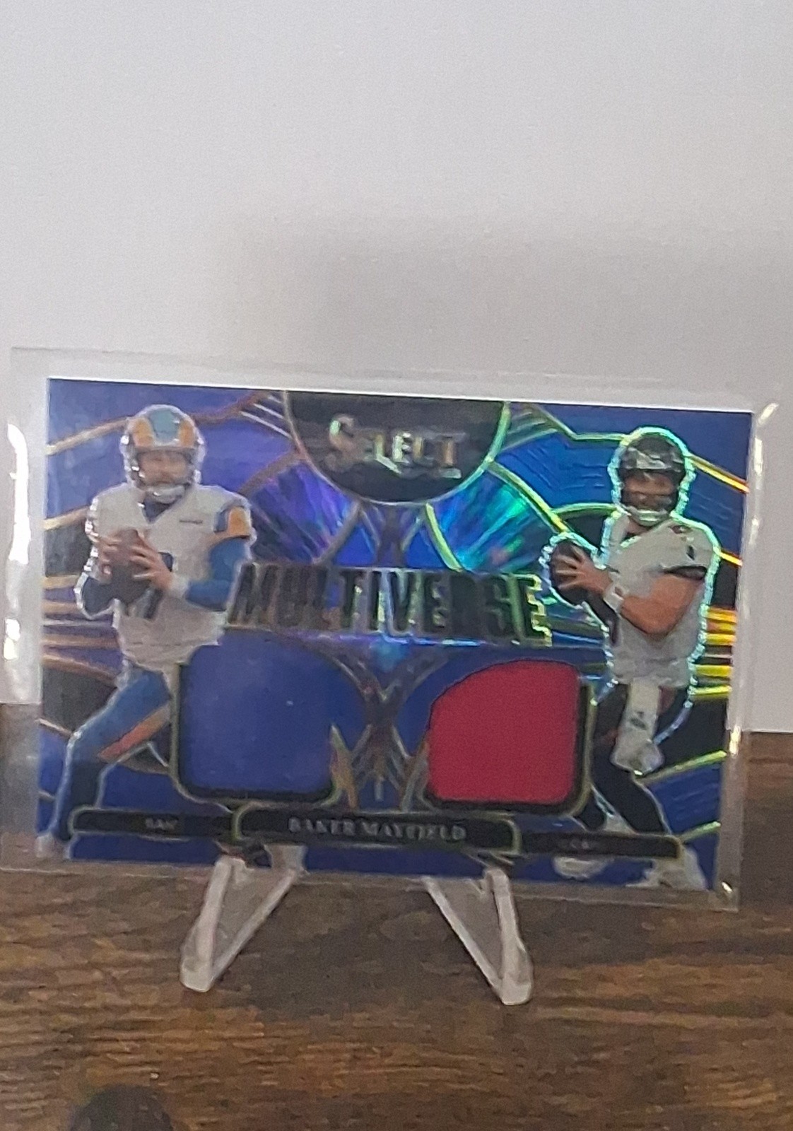 2025 Panini Select - Multiverse Baker Mayfield #MVJ-BMD Blue Prizm (MEM)