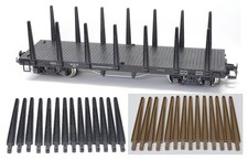 Rungen Blechrungen für 4-Achser LGB Flachwagen, Rungenwagen Spur G