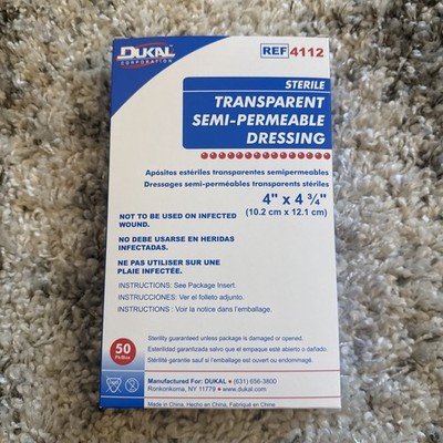 Dukal Transparent Semi-Permeable Dressings Sterile 4'' x 4-3/4'' 50 Ct #4112