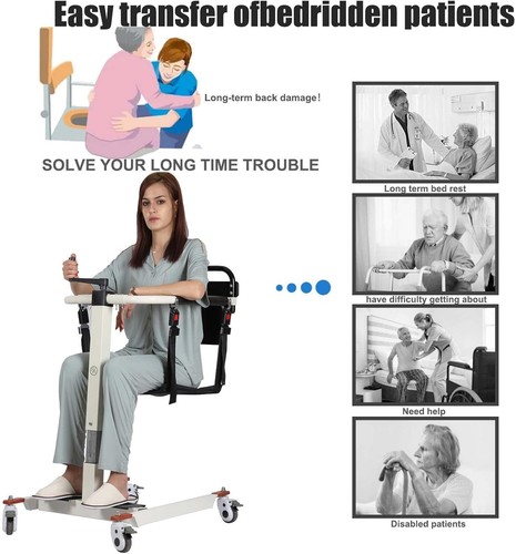 Patient Lift Wheelchair for Home, Patient Lift Transfer Chair w/ Toilet ...