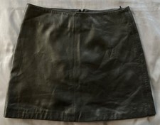 Vintage 00s Rampage Leather Mini Skirt Black 7 EXC A Line Pencil Y2K