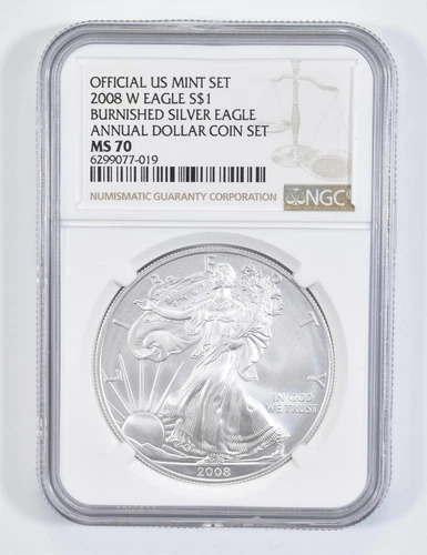 MS70 2008-W Burnished Annual Set - American Silver Eagle NGC *8083