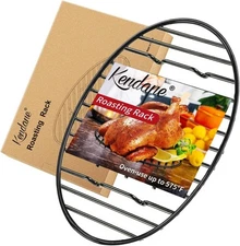 Roasting Rack with Integrated Feet, Cooling Drying Oval rack, Black 