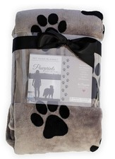 Pawprints Left by You Pet Memorial Blanket with Heartfelt Sentiment - Comfort...