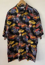 Vintage Maui Legend Hot Rod AOP Hawaiian Shirt Aloha Made in USA 2XL Surf