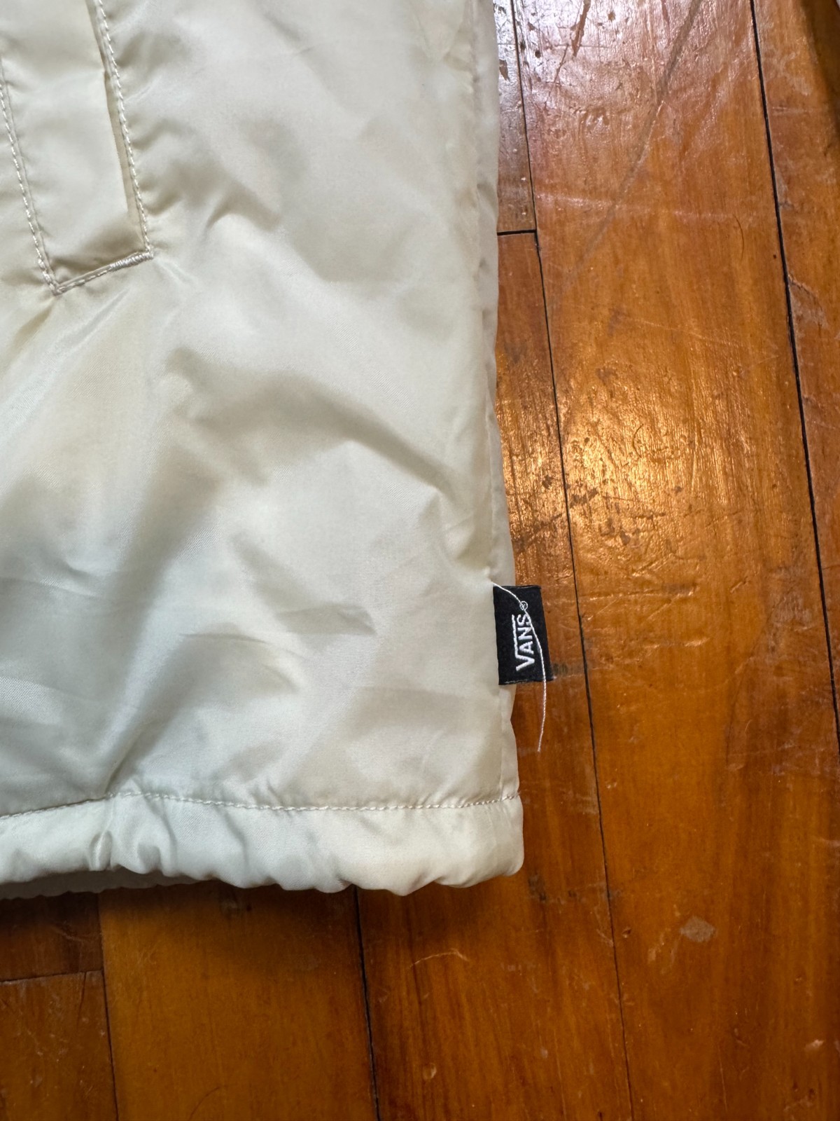 Vans Cream Snap Button Up Collared Windbreaker Ja… - image 3