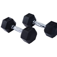 Dumbbells Weight Lifting Exercise Home Fitness 2x5kg Hexagonal Black