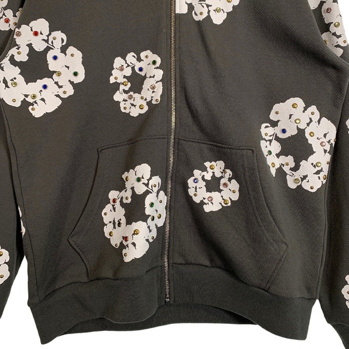 DENIM TEARS 24SS Rhinestone Cotton Wreath Zip Hoodie Hoody