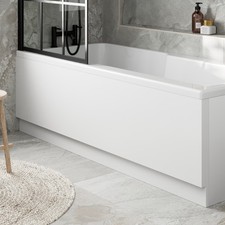 Modern Bathroom 1700mm White Gloss Finish Acrylic Front Side Bath Panel Easy Cut