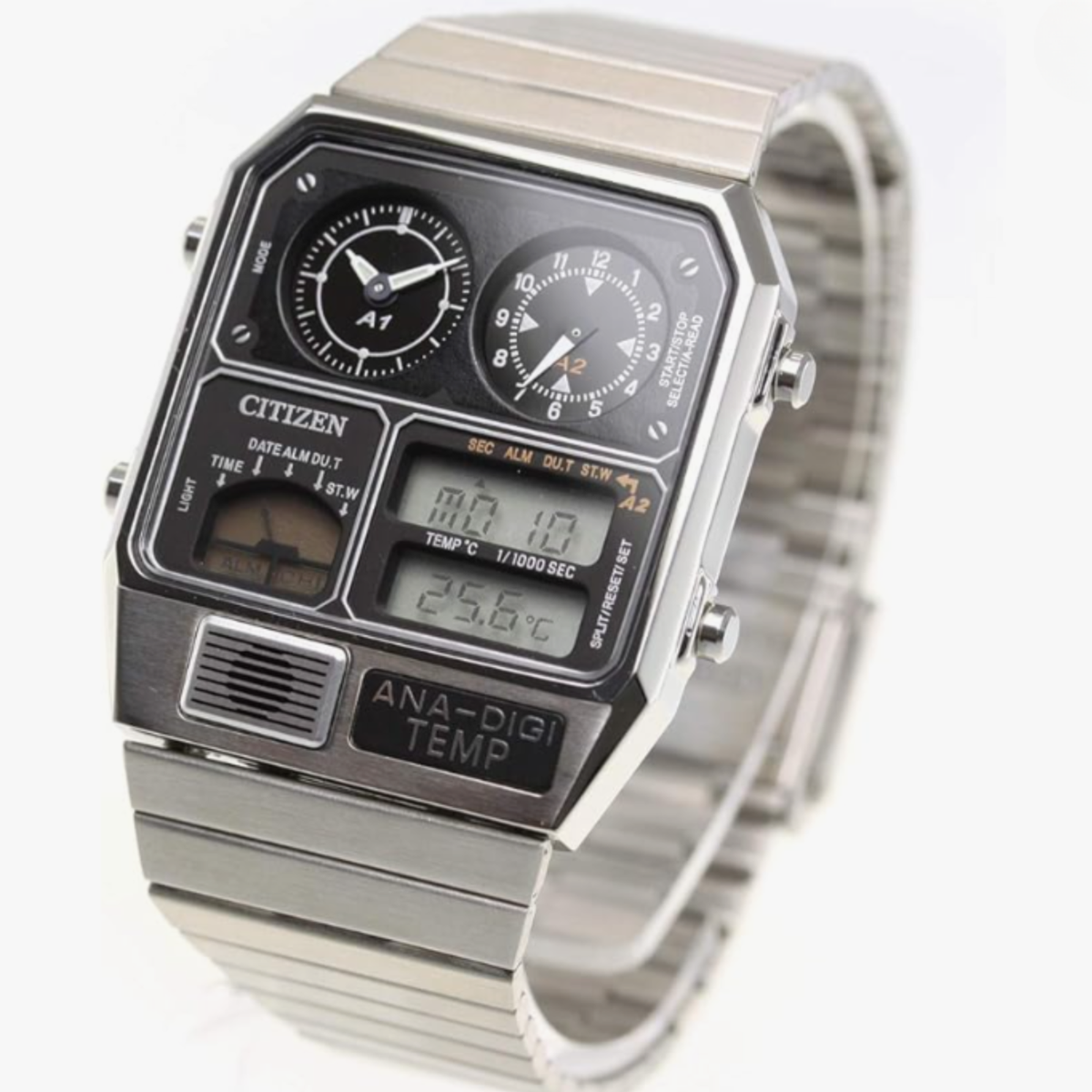 シチズン アナデジテンプ JG2101-78E ANA-DIGI TEMP CITIZEN ANA-DIGI TEMP JG2101-78E Silver Analog Digital Men Watch