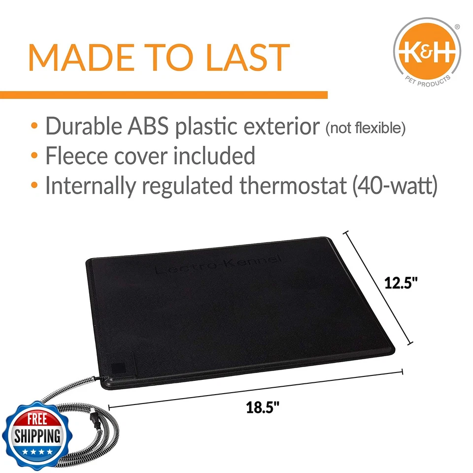Almohadilla térmica para perros KandH Pet Products Lectro-Kennel exterior, ABS rígido duradero Pl Foto 2 de 4