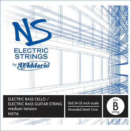 D'Addario NS Electric Bass/Cello Single Low B String, 4/4 Scale, Medium Tension - Picture 1 of 3