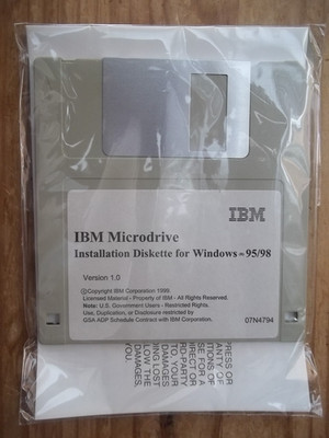 IBM original Microdrive Installation 3,5'' Diskette Retro Vintage Windows 95 / 98