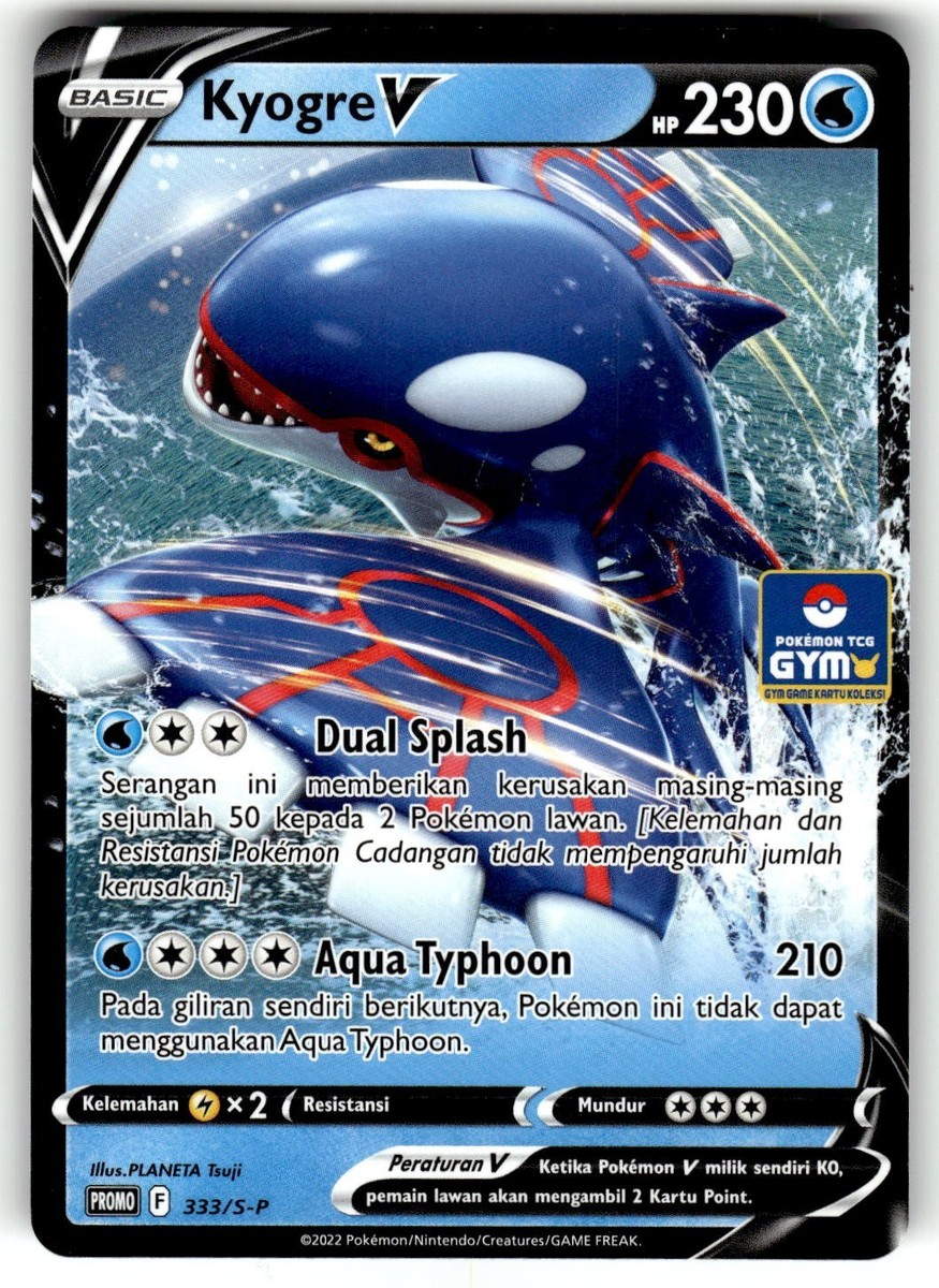 2022 Pokemon Indonesian GYM Promo Card 333/S-P Kyogre V | eBay