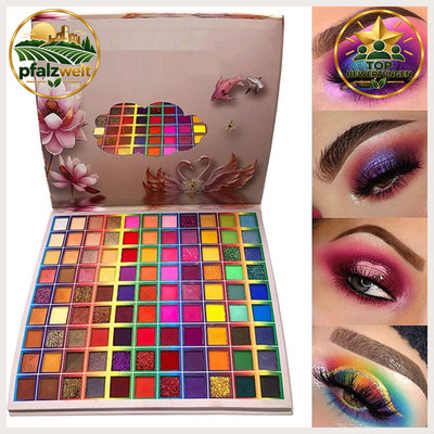 Lidschatten-Palette 99 Farben Matte Shimmer Glitter hochpigmentiert wasserdicht