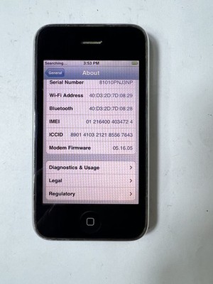 Apple iPhone 3GS 16GB Black AT&T MC135LL/A A1303 *RARE* iOS 5.0