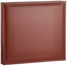 Pioneer 8 Inch by 8 Inch Snapload Sewn Leatherette Memory Book, Brown