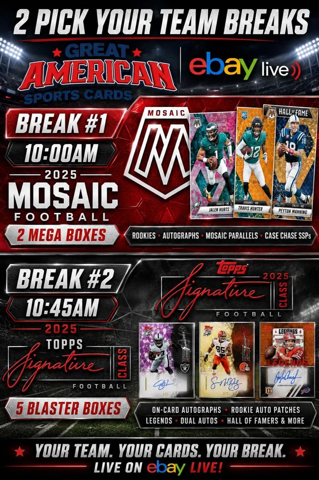 7-21-26 2025 Mosaic #107 and 2025 Topps Signature Class #108