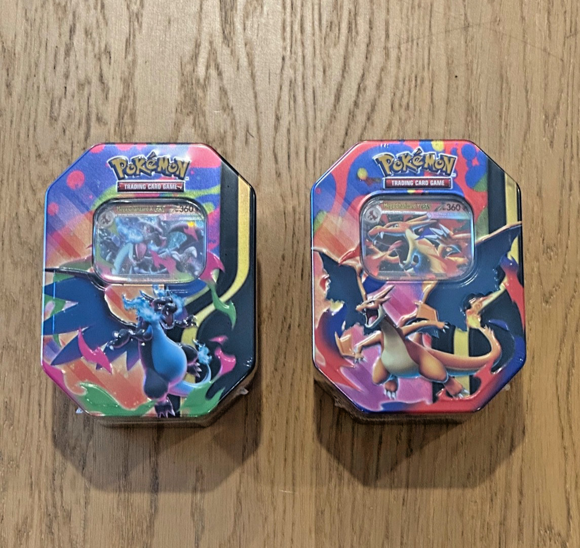Pokemon TCG - Mega Charizard ex Tin (Set of 2 Tins) - Brand New Sealed