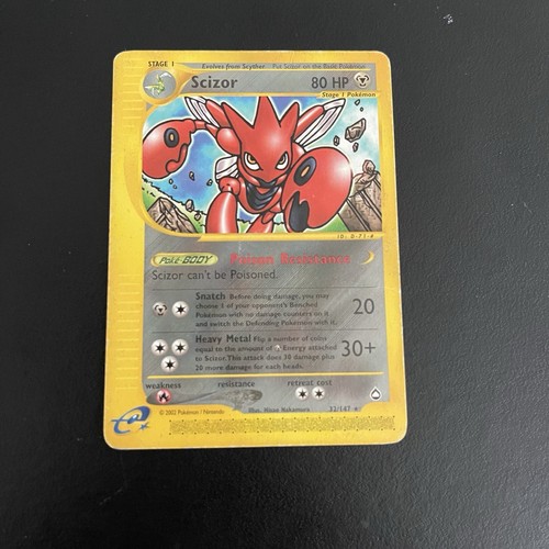 Pokémon TCG Scizor Aquapolis 32/147 Regular Non-Holo Rare MP