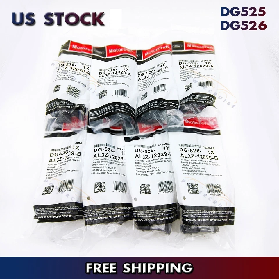 8Pcs Ignition Coil Motorcraft DG525 &DG526 For Ford F250 F350 Super Duty 6.2L Foto 3 de 4