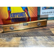 Antique 21 Brass Bound Wood Spirit Level w/ O...