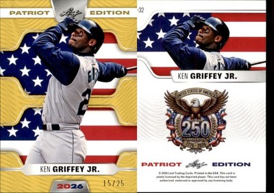 2026 LEAF 250TH ANNIVERSARY PATRIOT EDITION KEN GRIFFEY JR. P-32 BASEBALL /25