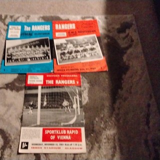 3 x Glasgow Rangers Home European Football Programme s 1960 s.