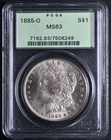 1885O Morgan Dollar Green Label PCGS MS63