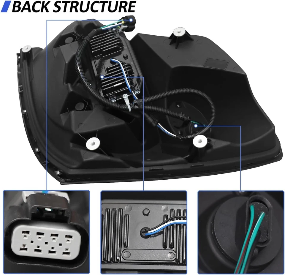 Faro lateral de pasajero LED haz alto/bajo carcasa negra para Volvo VNL 2004-2017 Foto 3 de 4