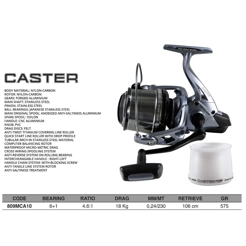 Maver Caster 10000 – Mulinello Surfcasting 45 mm Cross System, frizione 18 kg, 7 - Immagine 3 di 3