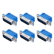 6Pcs D-sub Connector DB15 15-pin 2-Row Male Female Serial Port Terminal Breakout