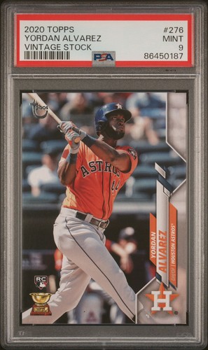 2020 Topps #276 Yordan Alvarez RC Vintage Stock #/99 PSA 9 Mint