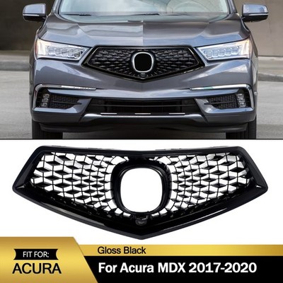 Fits For 2017-2020 Acura MDX Gloss Black Front Bumper Grill Diamond Style Grille